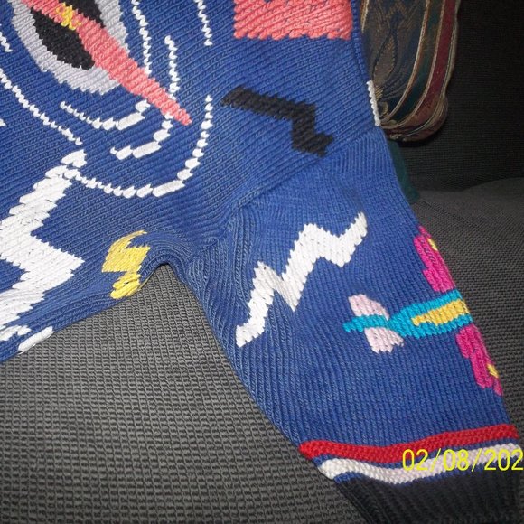 BEREK ONE OF A KIND, VINTAGE 1989 AIRPLANE SWEATER, PIMA COTTON KNITTED BY HAND - Picture 8 of 9